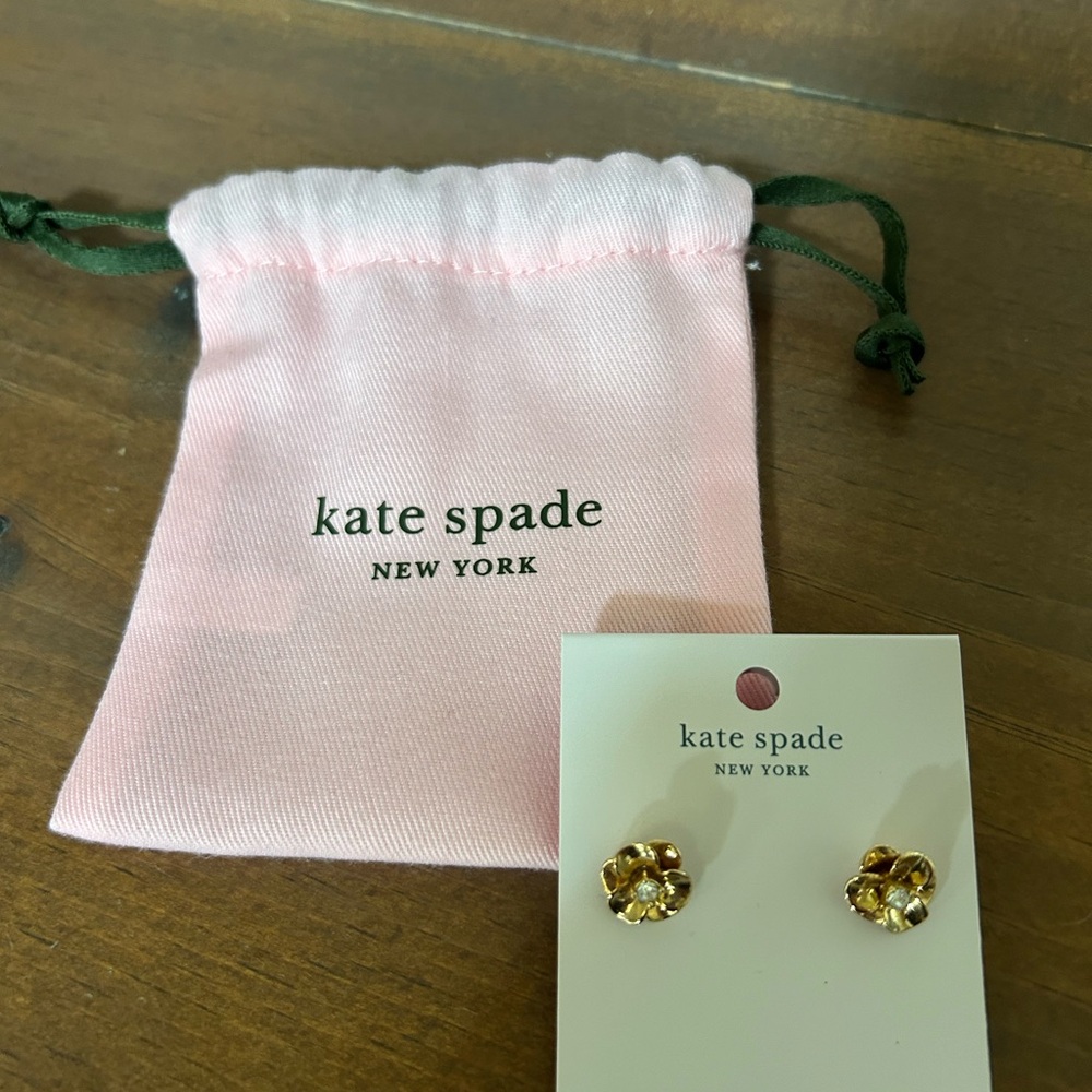 Kate Spade Gold Floral Stud Earrings